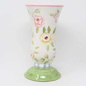 Vintage Tracy Porter White and Green Floral Vase
